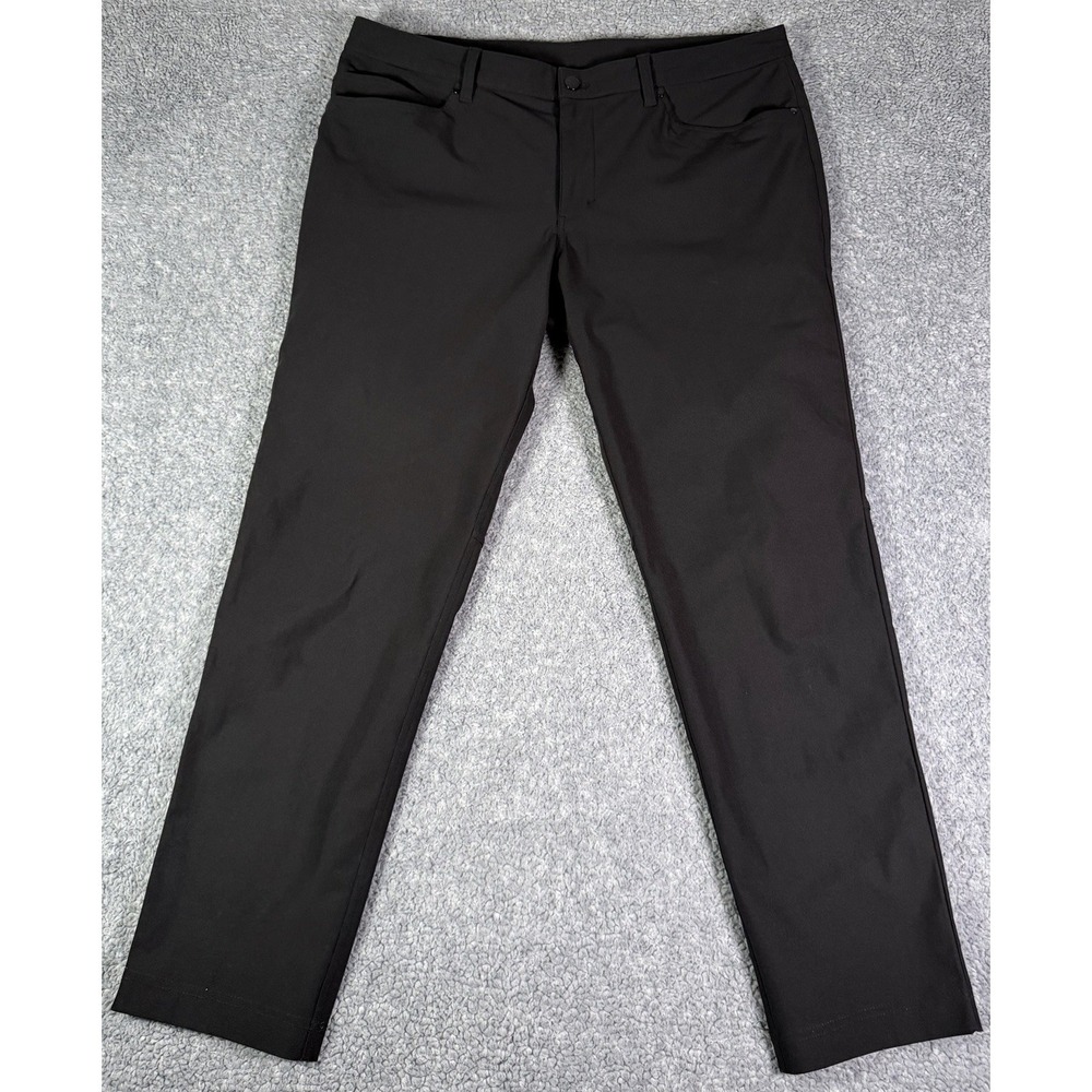 Lululemon Slim Fit 5 Pocket Pants Men 36x29 Black ABC Warpstreme Stretch LM5552S
